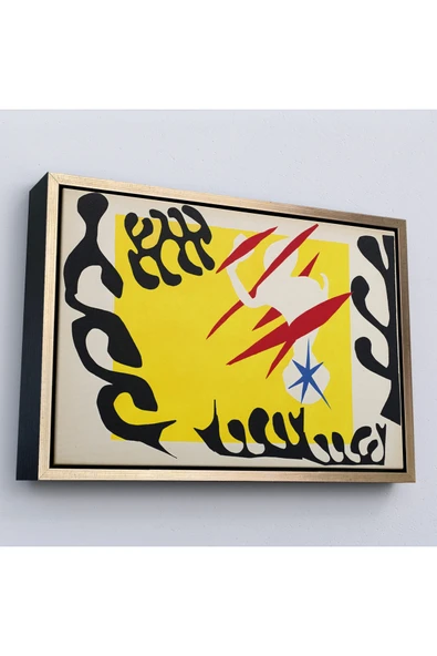 Trezon Ahşap Çerçeveli Henri Matisse- Caz'Dan Beyaz Filin Kabusu Tablo-7079 ürün görseli 1