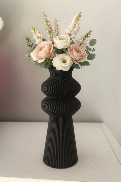 TIGEA Accessories PREMİUM İSKANDİNAV RUSTİK MODERN PLASTİK DEKORATİF VAZO ürün görseli 1