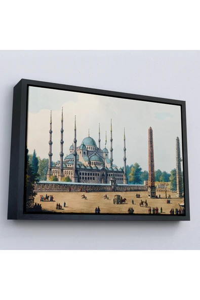 Trezon Ahşap Çerçeveli Sultan Ahmet Cami Osmanlı Dönemi Tablosu-7032 ürün görseli 1