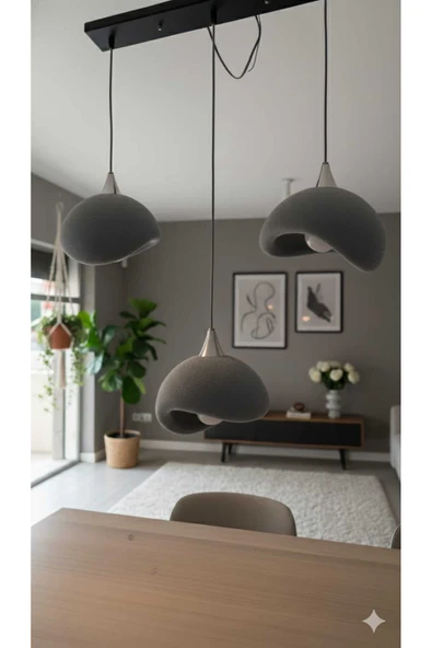 TIGEA Accessories BETON GÖRÜNÜMLÜ 3D PLA PLASTİK İSKANDİNAV TARZ SALON/CAFE SARKIT AVİZE ürün görseli 1