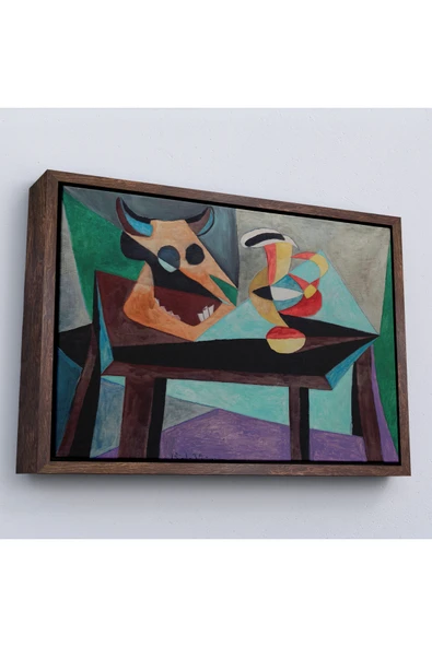 Trezon Ahşap Çerçeveli Pablo Picasso - Boğa Kafası Tablo-7103 ürün görseli 1