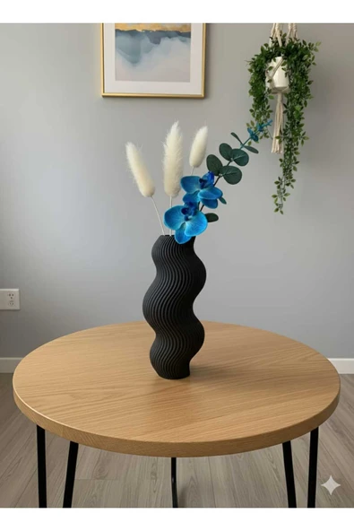TIGEA Accessories İSKANDİNAV TARZ SALON/OTURMA ODASI PLA PLASTİK DEKORATİF MODERN VAZO ürün görseli 1