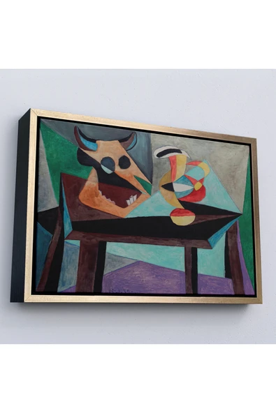 Trezon Ahşap Çerçeveli Pablo Picasso - Boğa Kafası Tablo-7103 ürün görseli 1