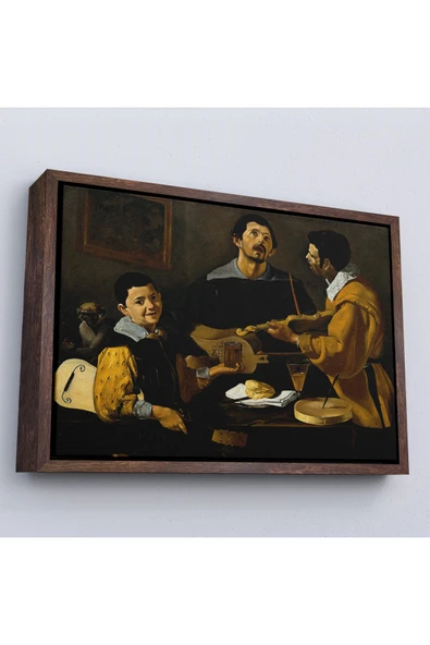 Trezon Ahşap Çerçeveli Diego Velazquez - Üç Müzisyen Tablo - Three Musicians-7147 ürün görseli 1