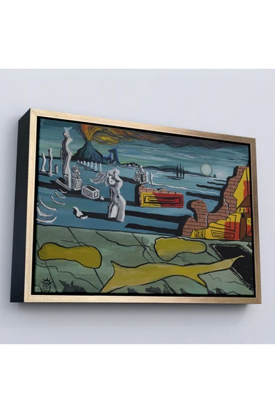 Trezon Ahşap Çerçeveli Salvador Dali - Venüs Rüyası Tablo - Dream Of Venus-7125 ürün görseli 1