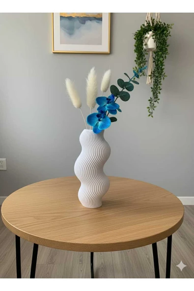 TIGEA Accessories İSKANDİNAV TARZ SALON/OTURMA ODASI PLA PLASTİK DEKORATİF MODERN VAZO ürün görseli 1
