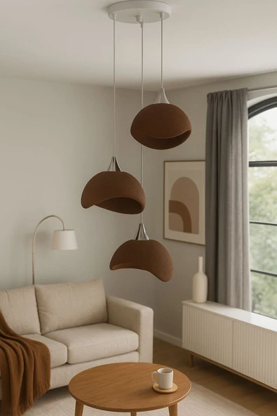 TIGEA Accessories BETON GÖRÜNÜMLÜ İSKANDİNAV TARZI SALON/OTURMA ODASI PLASTİK AVİZE ürün görseli 1