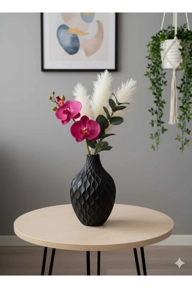 TIGEA Accessories İSKANDİNAV TARZ SALON/OTURMA ODASI PLA PLASTİK DEKORATİF VAZO ürün görseli 1
