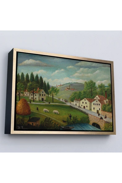 Trezon Ahşap Çerçeveli Rousseau - Bebek Arabaları Pastoral Tablosu-7108 ürün görseli 1