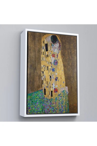 Trezon Ahşap Çerçeveli Gustav Klimt'İn Öpücüğü Tablo - The Kiss By Gustav Klimt-7432 ürün görseli 1
