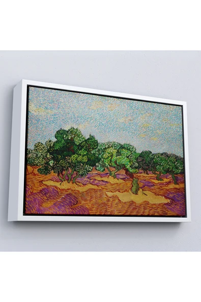 Trezon Ahşap Çerçeveli Vincent Willem Van Gogh - Zeytin Ağaçları Tablosu - Olive Trees-7155 ürün görseli 1