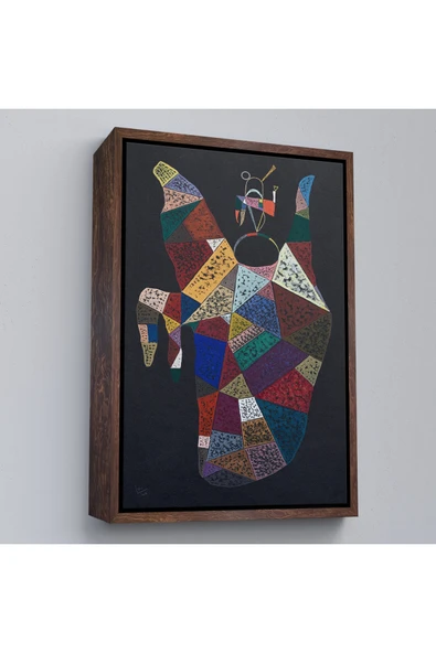 Trezon Ahşap Çerçeveli Wassily Kandinsky - İdam Edilen Ohne Titel Tablo-7497 ürün görseli 1
