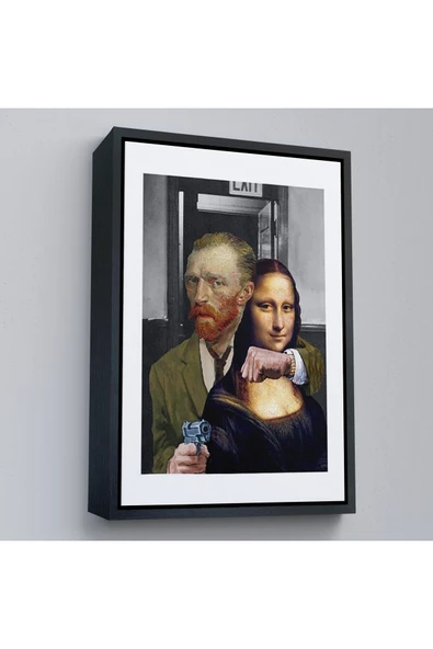 Trezon Ahşap Çerçeveli Mona Lisa'Yı Rehin Alan Van Gogh Tablo-7761 ürün görseli 1