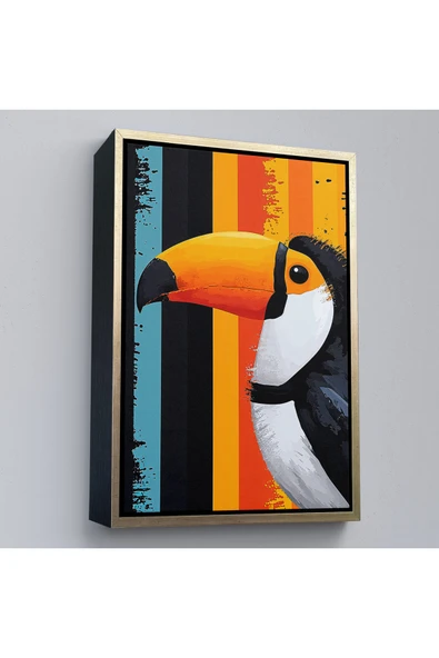 Trezon Ahşap Çerçeveli Toucan Kuşu Tablo-7587 ürün görseli 1