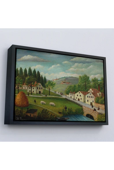 Trezon Ahşap Çerçeveli Rousseau - Bebek Arabaları Pastoral Tablosu-7108 ürün görseli 1