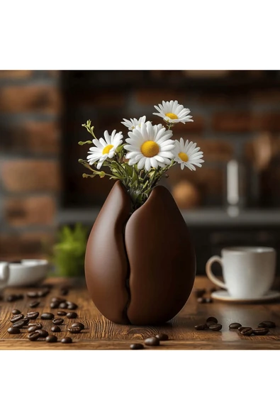 TIGEA Accessories Kahve Çekirdeği Şeklinde Dekoratif Vazo -Kahve Köşeleri için ürün görseli 1