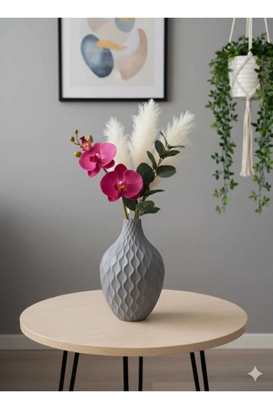 TIGEA Accessories İSKANDİNAV TARZ SALON/OTURMA ODASI PLA PLASTİK DEKORATİF VAZO ürün görseli 1