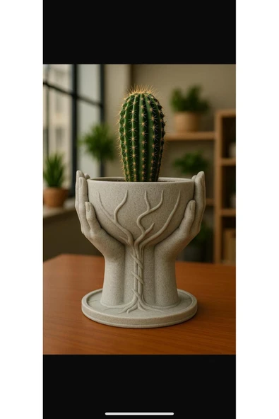 TIGEA Accessories MERMER DESENLİ HAND OF TREE VAZO ürün görseli 1