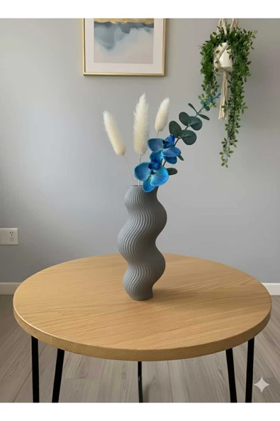 TIGEA Accessories İSKANDİNAV TARZ SALON/OTURMA ODASI PLA PLASTİK DEKORATİF MODERN VAZO ürün görseli 1
