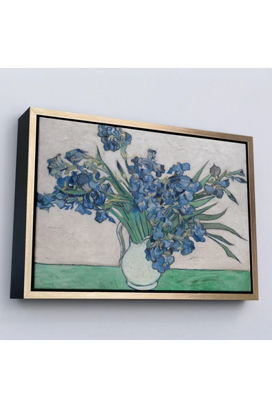 Trezon Ahşap Çerçeveli Vincent Van Gogh - Süsen Çiçeği Tablo - Irises-7183 ürün görseli 1