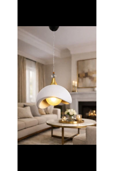 TIGEA Accessories BETON GÖRÜNÜMLÜ İSKANDİNAV TARZI LED TOPLU 3 RENK YANABİLEN SALON/OTURMA ODASI TEKLİ SARKIT AVİZE ürün görseli 1