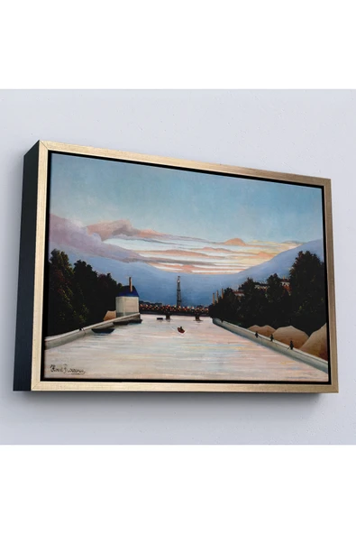 Trezon Ahşap Çerçeveli Henri Julien Félix Rousseau - The Eiffel Tower Eyfel Kulesi Tablosu-7042 ürün görseli 1