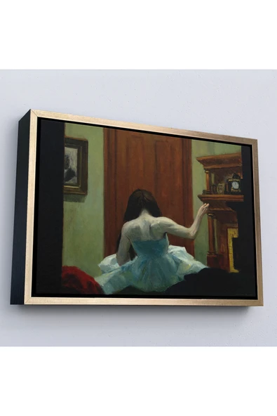 Trezon Ahşap Çerçeveli Edward Hopper - New York Interior Tablo-7105 ürün görseli 1