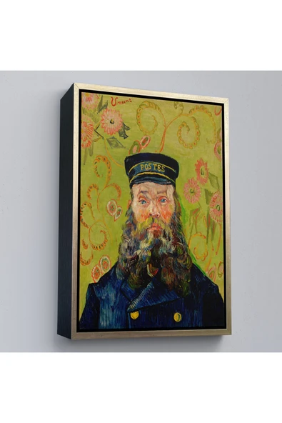 Trezon Ahşap Çerçeveli Vincent Van Gogh – Postacı Joseph Roulin’İn Portresi Tablo - Postes - Postman-7381 ürün görseli 1