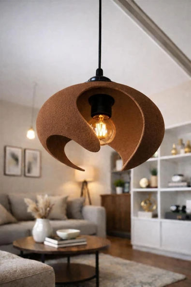 TIGEA Accessories BETON DOKULU İSKANDİNAV TARZ PREMİUM SALON/ OTURMA ODASI SARKIT SALON AVİZE ürün görseli 1