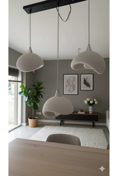 TIGEA Accessories BETON GÖRÜNÜMLÜ 3D PLA PLASTİK İSKANDİNAV TARZ SALON/CAFE SARKIT AVİZE ürün görseli 1