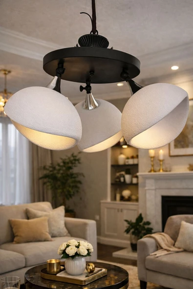 TIGEA Accessories İSKANDİNAV ESİNTİSİ 360DERECE DÖNEBİLEN BETON AVİZE SALON/OTURMA ODASI ürün görseli 1