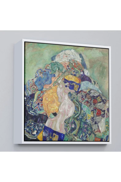 Trezon Ahşap Çerçeveli Gustav Klimt Baby Cradle - Bebek Beşiği Tablosu-8313 ürün görseli 1