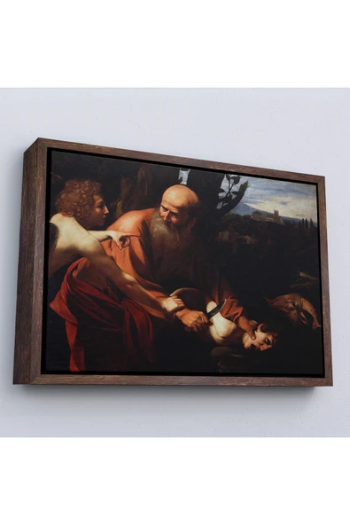 Trezon Ahşap Çerçeveli Caravaggio - İsanın Kurban Edilmesi Tablo - Sacrifice Of Isaac-7121 ürün görseli 1