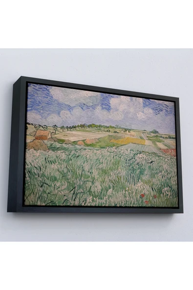 Trezon Ahşap Çerçeveli Vincent Van Gogh - Auvers Yakınlarındaki Ova Tablosu - Plain Near Auvers-7162 ürün görseli 1