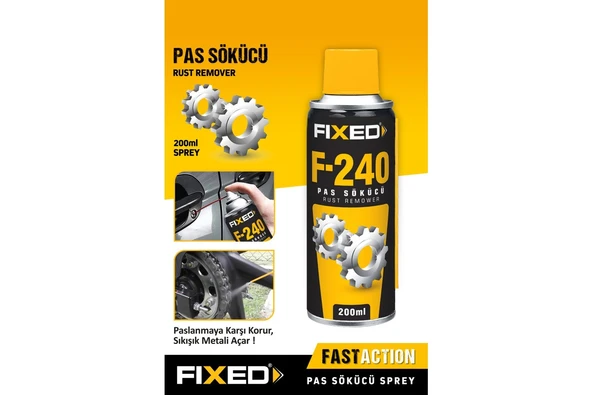 Fixed F-240 Pas Sökücü, Yağlayıcı ve Koruyucu Bakım Spreyi 200 ml ürün görseli 1