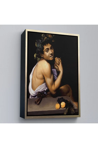 Trezon Ahşap Çerçeveli Genç Hasta Bacchus - Caravaggio Tablo-7665 ürün görseli 1