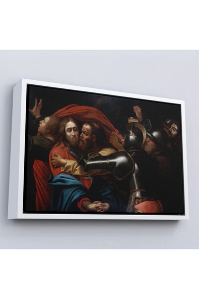 Trezon Ahşap Çerçeveli Caravaggio -İsanın İnişi Tablo - The Taking Of Christ-7146 ürün görseli 1