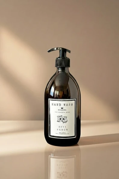 KHAKMA Modern Amber Cam Sıvı Sabun Şisesi 500 ml Sabunluk Hand Wash ürün görseli 1