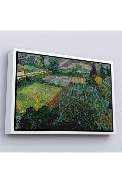 Trezon Ahşap Çerçeveli Vincent Van Gogh - Gelincikli Tarla Tablo - Field With Poppies-7181 ürün görseli 1