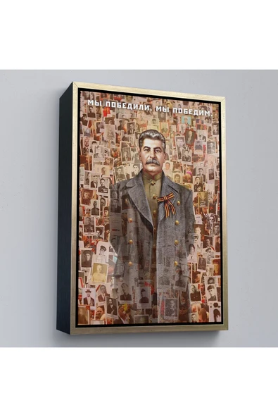 Trezon Ahşap Çerçeveli Joseph Stalin Rusya Ve Sovyetler Birliği Sscb Tablo-7731 ürün görseli 1