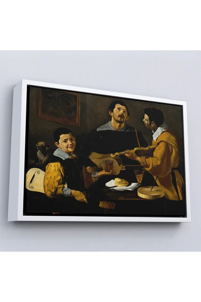Trezon Ahşap Çerçeveli Diego Velazquez - Üç Müzisyen Tablo - Three Musicians-7147 ürün görseli 1