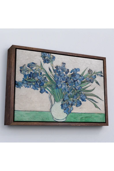 Trezon Ahşap Çerçeveli Vincent Van Gogh - Süsen Çiçeği Tablo - Irises-7183 ürün görseli 1