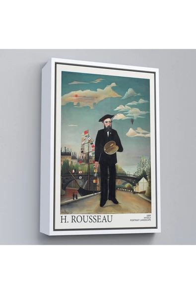 Trezon Ahşap Çerçeveli Henri Rousseau Kendi Tablosu-7323 ürün görseli 1