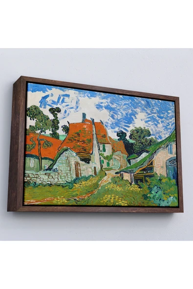 Trezon Ahşap Çerçeveli Vincent Willem Van Gogh - Auvers-Sur-Oise'Daki Sokak Tablosu-7159 ürün görseli 1