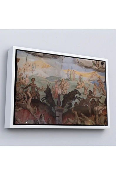 Trezon Ahşap Çerçeveli Giotto - Çan Kulesinin Tavan Resmi Tablo-7117 ürün görseli 1
