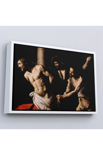 Trezon Ahşap Çerçeveli Caravaggio - Sütündaki İsa Tablo - Christ At The Column-7062 ürün görseli 1