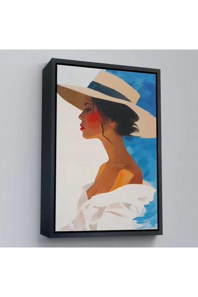 Trezon Ahşap Çerçeveli Güzel Retro Kadın Tablosu-7557 ürün görseli 1