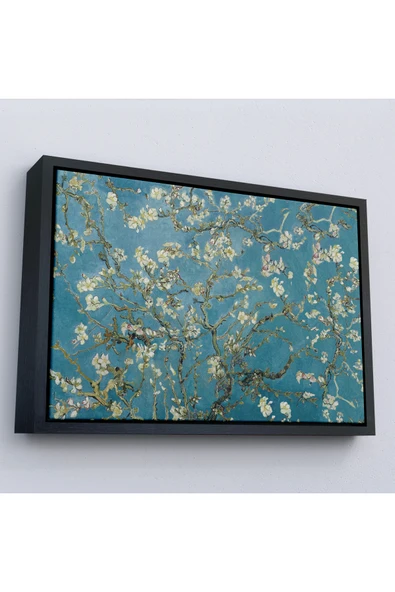 Trezon Ahşap Çerçeveli Vincent Van Gogh - Çiçek Açan Badem Ağacı Tablosu-7050 ürün görseli 1