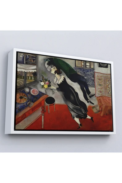 Trezon Ahşap Çerçeveli Marc Chagall - Birthday Doğum Günü Tablosu-7057 ürün görseli 1