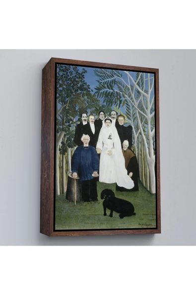 Trezon Ahşap Çerçeveli Henri Emilien Rousseau - Düğün Partisi Tablosu - The Wedding Party-7436 ürün görseli 1